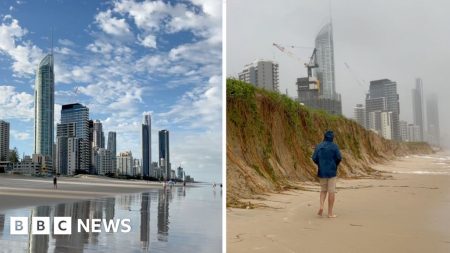 Ex-cyclone Alfred mengikis pantai Gold Coast Australia